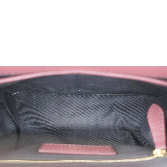 BURBERRY Banner Small House Check Leather Tote Shoulder Bag Maroon - Picture 11 of 14